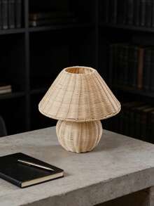 1pc USB Powered Rattan Woven Desk Lamp, Retro Style Table Lamp, Suitable For Bedside, Hostel, Dining Room, Camping, Minimalist Warm Light Atmosphere Lamp - Handmade Rattan Table Lamp - View 6