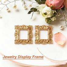 Mini Vintage Photo Frame, Baroque Style Antique Mini Frame, Small Frame, Mini Jewelry Display Stand For Wall Hanging, Dual-Use Frame Suitable For DIY, Holiday Party, Wedding Decor - Square - View 7