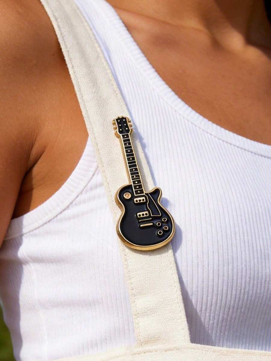 QIHOO Un broche de guitarra musical, broches para mujer, alfileres de , bolsos para mujer, bolsos para mujeres - Negro - Ver 1