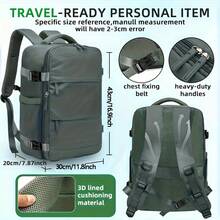 1pc Multi-Functional Vacuum Compression Travel Fashion Backpack, Commuter Laptop Bag, Outdoor Casual Unisex Set With Manual Pump - Multicolor - View 3