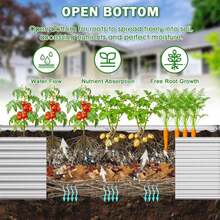 Tegarbed Galvanized Raised Garden Bed Kit Outdoor Patio,8x4x2ft Large Rectangular Metal Planter Boxes,Deep Root Box Planter For Gardening, Vegetables, Flowers, Herbs, 1 Pack, Silver - 8x4x2FT - View 3