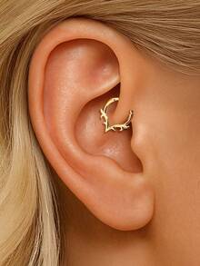 EleRunis 1 chiếc khuyên tai hình ngôi sao bất đối xứng bằng bạc Sterling 925, kiểu dáng phẳng, thích hợp đeo hàng ngày, dự tiệc cưới, lễ đính hôn, kỷ niệm, ngày Valentine. - Vàng - Xem 5