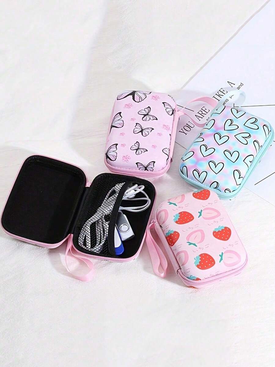 Hot-Selling EVA Storage Bag, Color-Printed Cable Organizer, Charger Storage Bag, Earphone Storage Box, Shockproof Zipper Bag, Cartoon Creative Style - Multicolor - View 1