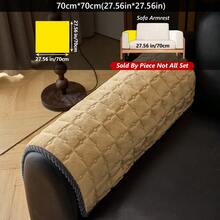 1 chiếc đệm sofa nhung sữa kẻ caro trơn, đệm ngồi dày chống trượt, phù hợp cho sofa 1-4 chỗ ngồi, đệm bảo vệ sofa có thể giặt máy quanh năm. - Màu vàng - Xem 17