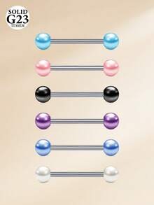 CIZME 6件装夜光乳环舌环乳环穿刺钛合金14G直杆穿刺饰品12mm、14mm、16mm、18mm - 彩色 - 查看 17