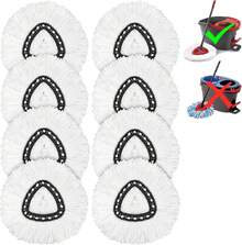4 Pack Mop Heads Replacements Easy Wring Spin System, Microfiber Refills, Easy Cleaning Mop Replace - 8件組 1罐白色拖把 - 查看 12