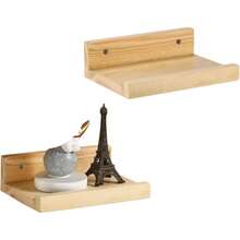 Kệ treo tường mini, kệ gỗ tự nhiên nhỏ gọn dùng để trưng bày tranh ảnh, màu gỗ Pawlownia, màu nâu nhạt. - Nhiều màu - Xem 10