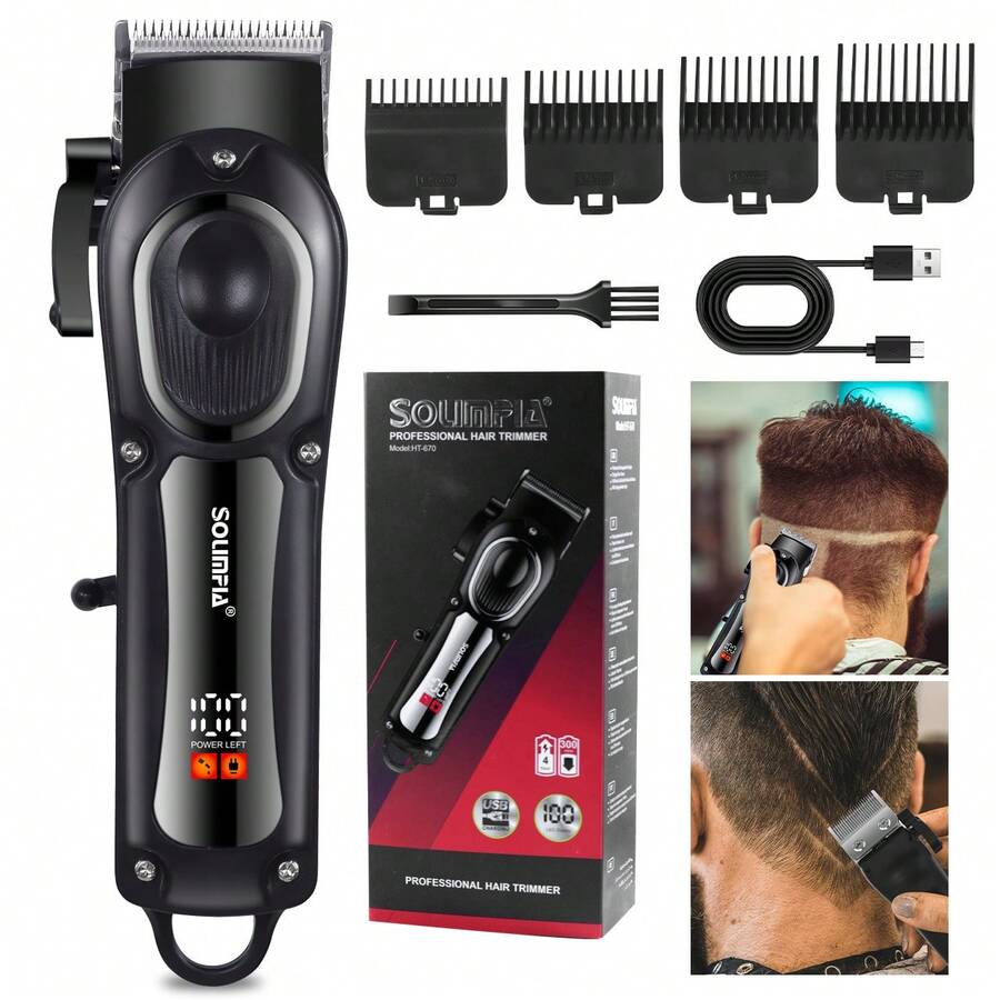 SOLIMPIA HT-670 Professional Hair Clipper – Barber Shop Precision In Your Hands - Black - View 1