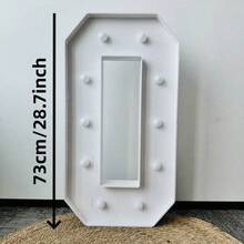 1pc 73cm/28.7inch Marquee Light Up Numbers With Warm Yellow Lights , Foam Board Mosaic Balloon For Party Backdrop Displays, Large Happy 1st 15th 16th Birthday Light Up Sign, Cardboard Number 1 For Parties Decorations, Assembly Required - 白色 - 查看 4