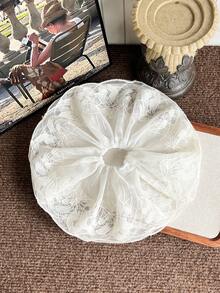 1pc Lace Scrunchie, Elastic Hair Tie Cute Everyday Versatile Fresh Coil Scrunchie, Ponytail Bun Coil Scrunchie - White - View 1