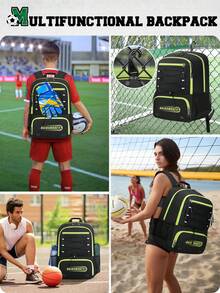 NEWHEY Basketball Backpack Large Basketball Bag With Separate Ball Holder Shoe Compartment Sports Equipment Bag - Multicolor - View 7