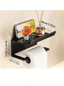 1pc Wall-Mounted Tissue Paper Holder, Can Be Used As Bathroom Fragrance Storage Rack, Multi-Function Storage Rack, Paper Roll Rack, Suitable For Kitchen And Bathroom, Bathroom Accessories - Multicolor - View 10