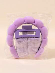 4pcs/Set Dopamine Design Sponge Hair Band, Bracelet, Large Hair Clip Gift Set, Suitable For Spring/Summer Party And Daily Use - Multicolor - View 10