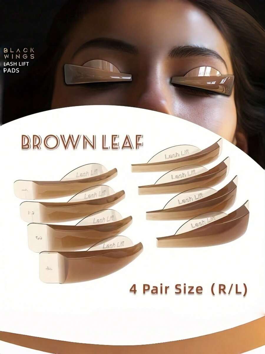 4对硅胶睫毛夹垫，1瓶睫毛卷翘液，1套睫毛卷翘烫睫毛工具，包含硅胶睫毛夹、Y型梳和可重复使用的睫毛夹垫，美妆工具 - 彩色 - 查看 1