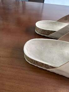 1 Pair Elegant Hollow-Out PU Leather Casual Sandals, Suitable For Beach & Summer - Beige - View 3