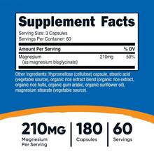 Nutricost Magnesium Glycinate Capsules (180 Capsules, 210 Mg Per Serving) - Magnesium Glycinate Supplement For Gentle Absorption - 180 Count (Pack of 1) - 查看 2