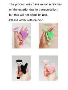 Bộ dụng cụ massage mặt và Gua Sha 1/2 món: Bao gồm 1 con lăn massage hai đầu và 1 dụng cụ Gua Sha hình trái tim. Giúp giảm sưng tấy vùng mặt, làm dịu làn da nhạy cảm và làm lộ vẻ rạng rỡ tự nhiên. Những dụng cụ chăm sóc da tự nhiên này có thể thư giãn cơ bắp và giảm thiểu nếp nhăn. - Nhiều màu - View 10