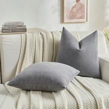 YSTYLE Sofa Cushion Covers 40x40/45x45/50x50/60x60 Set Of 2, Decorative Pillow Covers With Herringbone Pattern, Modern Soft And Durable Sofa Cushion Covers, For Living Room Bedroom Balcony Outdoor - Dark Grey - View 6