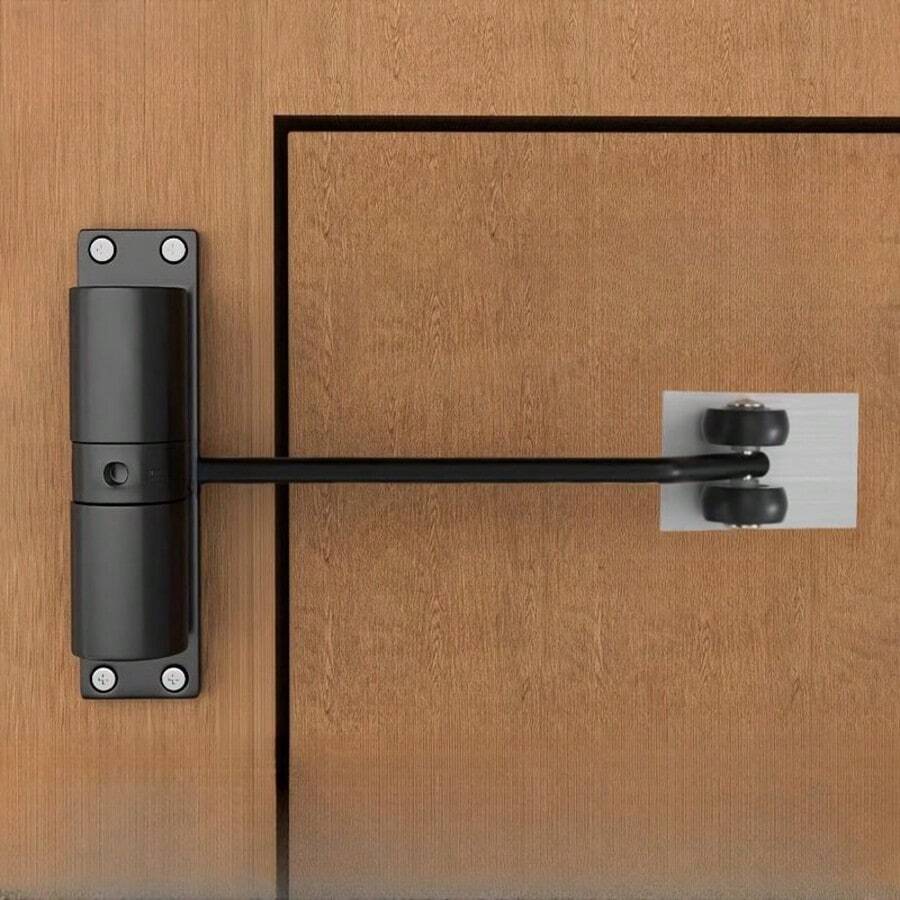 1Pc Heavy Duty Automatic Door Closer Adjustable Surface Mount With Spring Metal And Plastic Application Control For Interior And Exterior Use For Home Office Hotel Doors Black/White - Black-800g - View 1