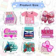 Bling Nurse Charms For Bogg BagCute Acrylic Medical Bag Charms For Bogg Accessories Compatible With  Beach Tote Decoration Accessories For Nurse Girls Women - 護士 9件套 - 查看 3