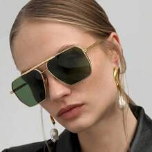 Kính gọng kim loại Y2K kiểu dáng vuông, đa chức năng, thời trang và cá tính, phù hợp cho mùa tựu trường. - Màu nâu - Xem 5