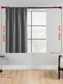 1pc Solid Color Polyester Curtains, Modern And Simple, Darkening And Light Blocking, For Bedroom, Living Room And Balcony, Sunscreen, Heat Insulation, Uv Protection, Suitable For Rod - Dark Grey - View 16