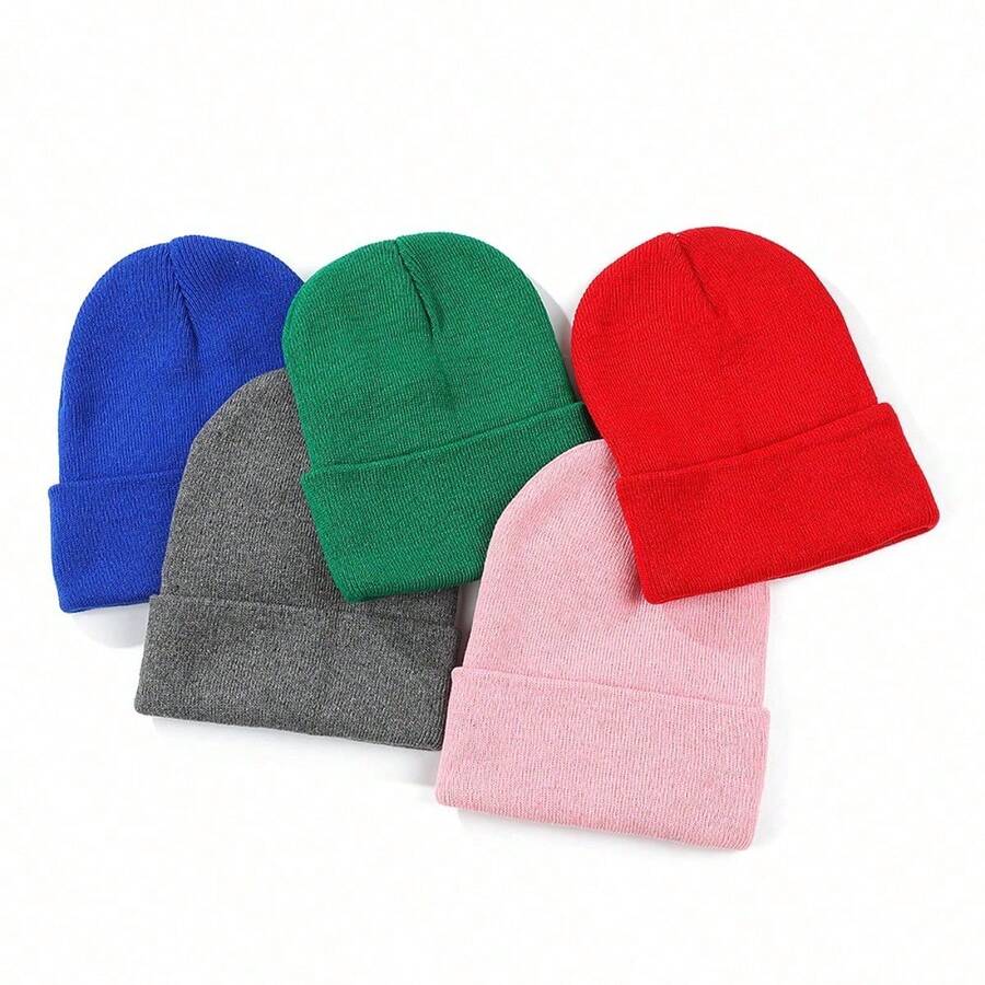 Cuffed Knit Beanie Hat For Men Women, Solid Color Winter Skull Cap, Stretchable Warm Knitted Hat With Folded Cuff, Basic Casual Beanies For Cold Weather, Multiple Colors Available – Unisex Winter Accessory - Deep Hemp Gray - View 1