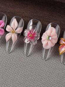 1pc 3D Charming Spring Silicone Carving Mold, 5 Flower Pattern Embossed Mold, Stamping Plate For DIY Nail Art Gel, Nail Art Tools & Supplies - Multicolor - View 6