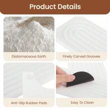 Stone Faucet Mat For Kitchen Sink Diatomite Drying Mat Super Absorbent Quick Dry Water Absorbing Stone Tray With Drainage Grooves Splash Guard Protector - White - View 4