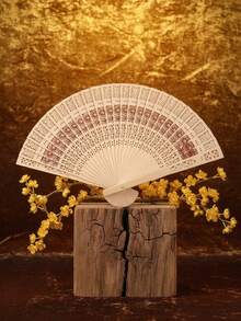 European Style Fashionable Folding Decorative Hand Fan - Hollow Out All-wood Fan - View 13