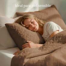 Smart Bamboo: Colcha Reversible/Hipoalergénico Ligera Suave y Resistente/Ideal para Todas Las Estaciones + Fundas de Almohada Moca King Size - Moca - Ver 5