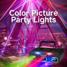 DMX512 & Sound Activated 3D Pattern Disco Ball Lights, Remote Control, Laser Strobe Lights For Party, DJ, Birthday, Wedding, Karaoke, Bar, KTV, Club, Stage, Live Show, Home Gathering, Holiday & Leisure Decoration - EU F Type Plug(220-240V) - View 3