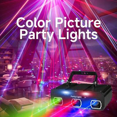 DMX512 & Sound Activated 3D Pattern Disco Ball Lights, Remote Control, Laser Strobe Lights For Party, DJ, Birthday, Wedding, Karaoke, Bar, KTV, Club, Stage, Live Show, Home Gathering, Holiday & Leisure Decoration