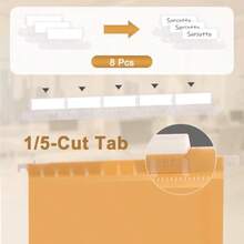 Carpetas colgantes de plástico pastel tamaño carta paquete de 6 carpetas ampliables reforzadas carpetas de archivos resistentes para archivadores pestañas de corte 1/5 organizador de - 6 paquete - Ver 4