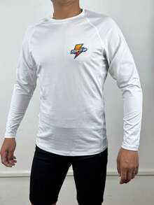 Men's Moisture Wicking Quick Dry Long Sleeve Athletic Workout T-Shirts, Breathable Stretchy Fitness Tops For Outdoor Sports, Running, Gym - White - View 9
