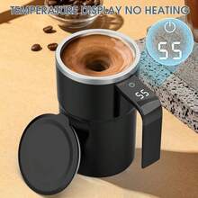 Intelligent Coffee Cup With Lid, Automatic Stirring Cup With Temperature Display, Stainless Insulated Travel Mug Modern USB Rechargeable Stirring Cup For Coffee, Tea, Hot Chocolate, Modern Kitchenware, Gift - Multicolor - View 6