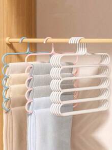 5 Packs White Household Non-Slip Multi-Layer Pants Rack Multifunctional Wardrobe 5-Tier Hanging Pants Hanger - 5 white - View 6