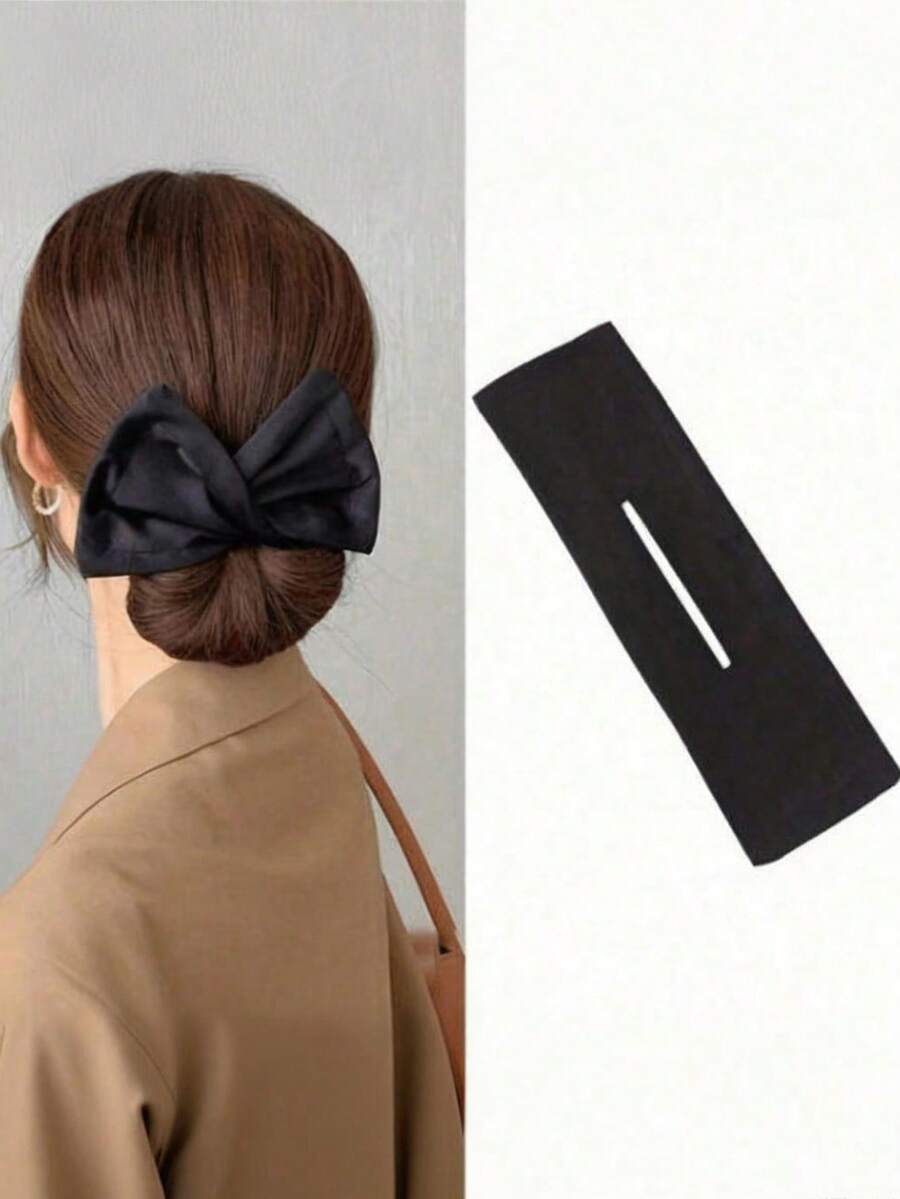 1pc Rotating Hair Curler, Slouchy Hair Twisting Band, Quick Hairstyling - Black - View 1