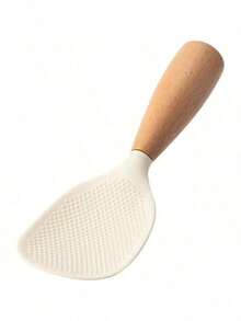 Vertical Wooden Handle Non-Stick Rice Spoon, Kitchen Cooking Tool - Multicolor - View 3