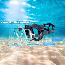 1pc Diving Mask, Silicone Skirt Tempered Glass Lens Adjustable Strap, Suitable For Snorkeling, Diving, Swimming - Multicolor - View 4
