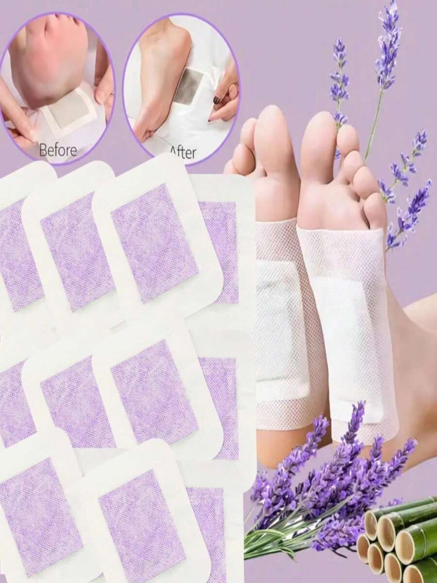 50 pièces Tampons pour les pieds à la lavande - Conçus pour une pénétration en profondeur des points d'acupression, des soins apaisants pour les pieds, une absorption de l'humidité et de la transpiration, un élément essentiel pour des soins des pieds toute l'année, convient pour une utilisation quotidienne, offrant une expérience de bain de pieds confortable, un excellent cadeau pour la famille et les amis. - Lavande - Voir 1