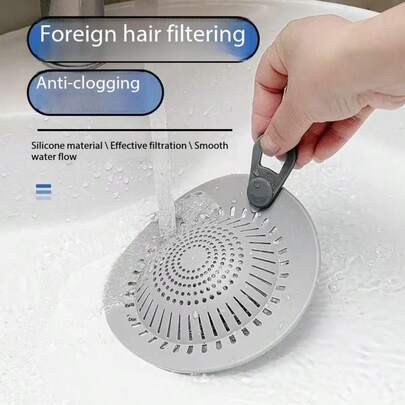 3件套硅胶排水过滤器套装，塑料水槽和浴缸排水过滤器，带毛发收集器、塞子和堵头，多用途浴室配件，适用于家庭和花园