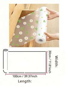 1 Roll Transparent Daisy Waterproof Mat, Non-Slip Lining For Kitchen Cabinets, Shelves, Tables - High Quality EVA Plastic Material - Shamrock - View 16