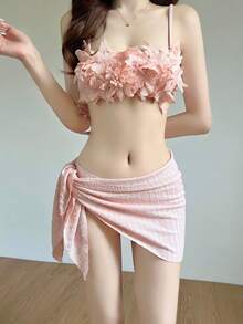 Women Bikini Sets - Pink - View 4