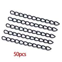 50 piezas de extensores de cadena de colores para hacer joyas, extensores de cadena de cola de hierro con pintura en aerosol para collares, pulseras, aretes y accesorios de joyería - Multicolor - Ver 11