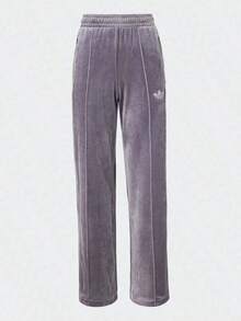 Adidas Pantalones de mujer con adornos de terciopelo y strass JY0215 - Gris Claro - Ver 1
