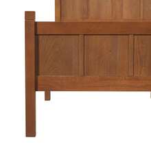 MERAX Twin Size Flat Panel Bed With Headboard & Footboard, Minimalist Modern Platform Bed With Wood Grain Finish, Shaker And Farmhouse Style Design, Sleek And Functional Bedroom Furniture,Light Walnut - Walnut(Twin Size) - 查看 9