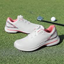 Chaussures de golf pour femmes avec boucle rotative, chaussures de sport décontractées antidérapantes pour l'extérieur et l'entraînement, confortables et polyvalentes - Rose bonbon - Voir 4
