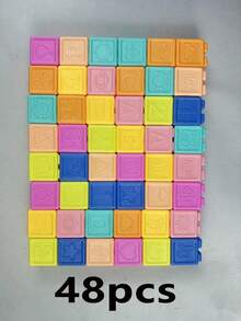 婴儿积木，幼儿叠叠乐玩具，8/16/24/32 片装软质益智积木 - 数字、形状、颜色、动物 - 推压式 - 适合 6 个月以上宝宝，1-3 岁，颜色随机，适合开学季、万圣节、圣诞节等各种场合 - 彩色 - 查看 14