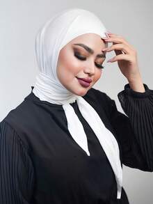 1pc Instant Triangle Hijab, All-In-One Tie-Up Design, Quick Wrap Without Slipping, No Undercap Needed, Suitable For Daily Wear, Prayer, And Outings - Multicolor - View 4